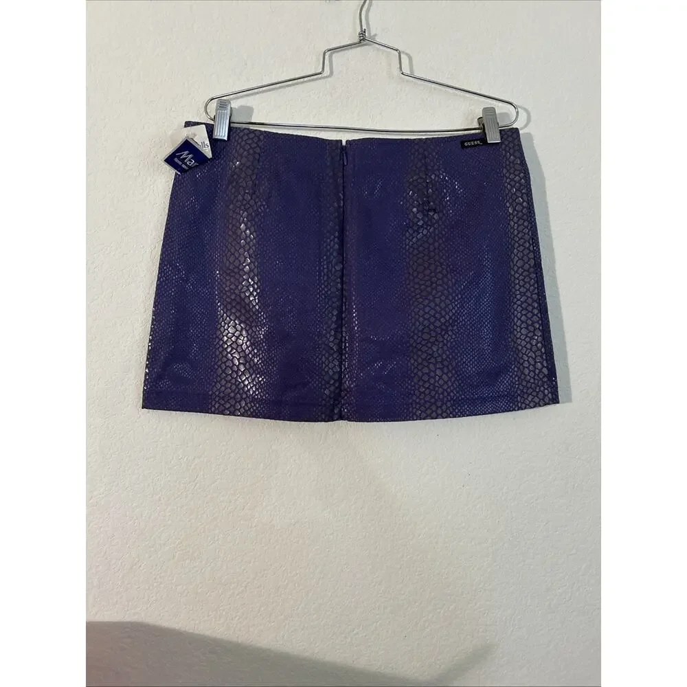Women’s Guess Mini Skirt Size 32 NWT Purple And Gray - Picture 2 of 3